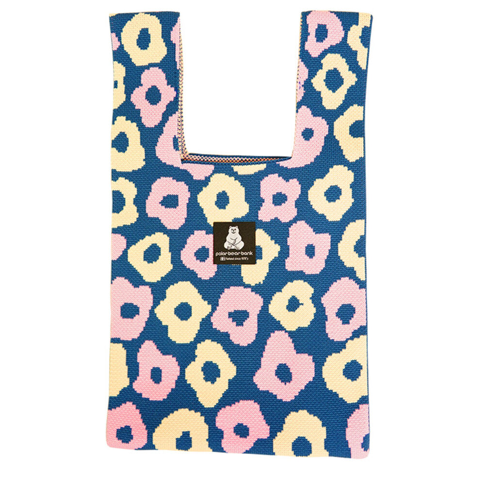 BACKYARD FAMILY「トートバッグ ミニ 通販 ニットトートバッグ ニットトート ニット素材 かわいい 小さめ」|トートバッグ|ブルー1