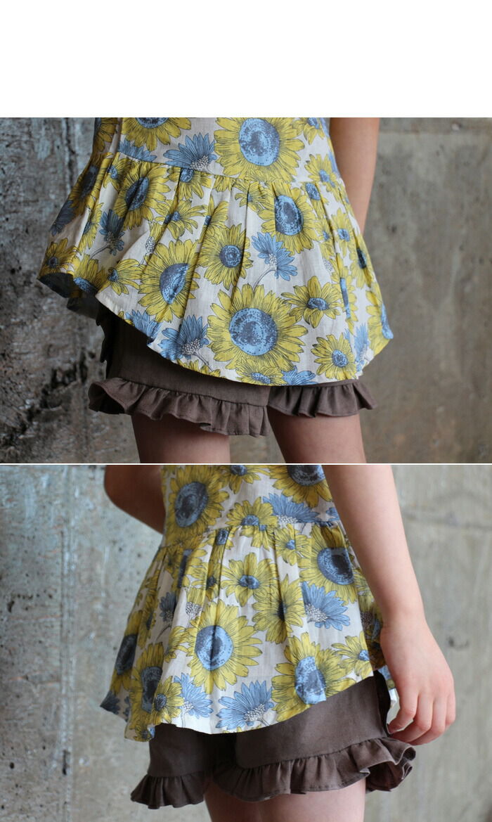 BACKYARD FAMILY「Rora ショートパンツ キッズ 通販 ローラ ハーフパンツ ライン フリル コットンリネン 綿麻」|その他|