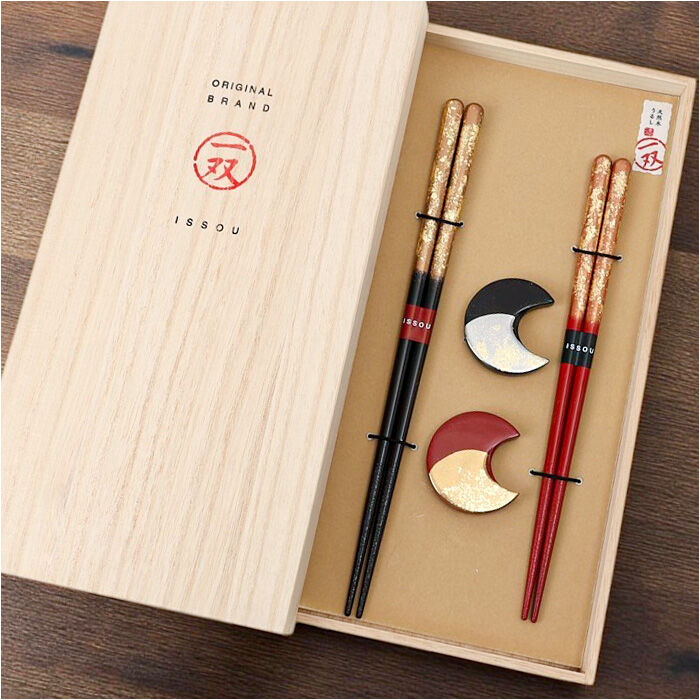 BACKYARD FAMILY「イシダ 夫婦箸 通販 日本製 ペア 箸 ギフト 箸置き セット 桐箱入り お箸 漆塗り めおと箸」|食器・キッチングッズ|