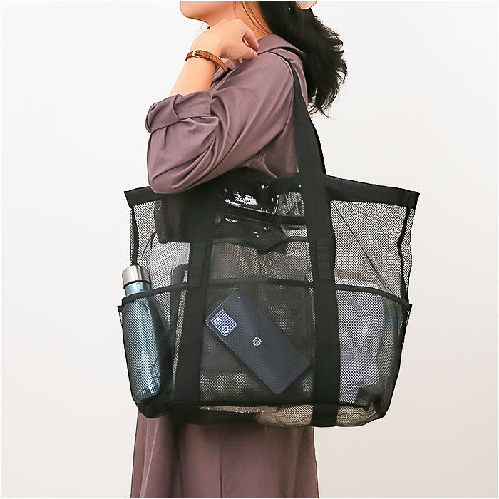 BACKYARD FAMILY「ランドリーバッグ メッシュ 通販 ビーチバッグ 大容量 おしゃれ トートバッグ 大きい 洗濯物」|トートバッグ|