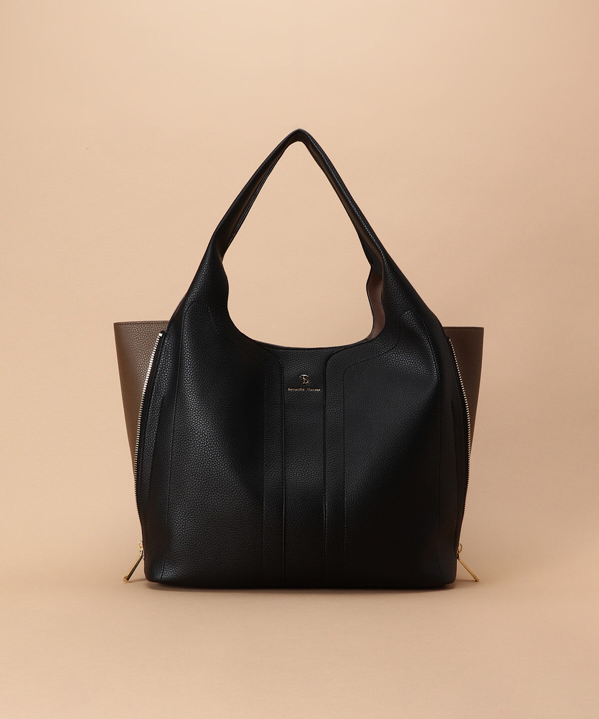 Samantha Thavasa「サイドファスナー トートバッグ 大サイズ」|トートバッグ|ブラック