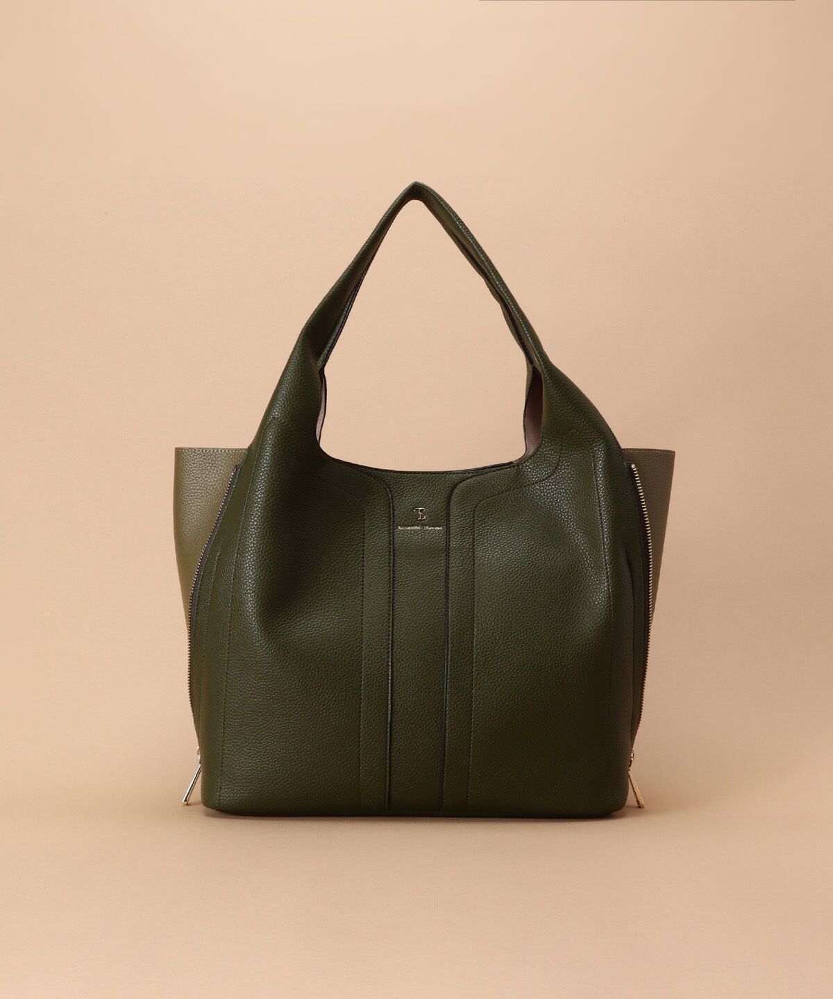 Samantha Thavasa「サイドファスナー トートバッグ 大サイズ」|トートバッグ|カーキ