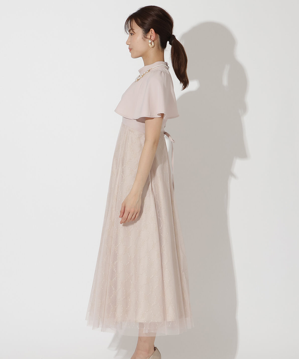 アンドクチュール「バスト切替ゴールドチュールドレス」|ドレス|