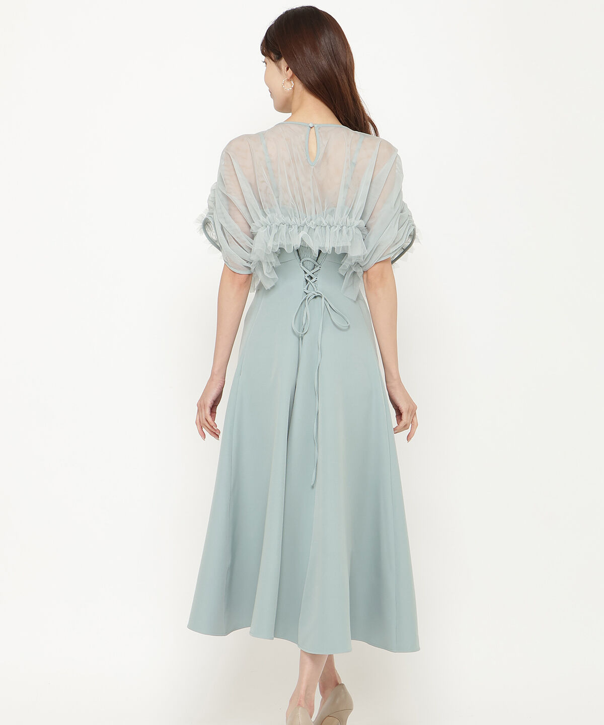 アンドクチュール「チュールフリルフレアドレス」|ドレス|