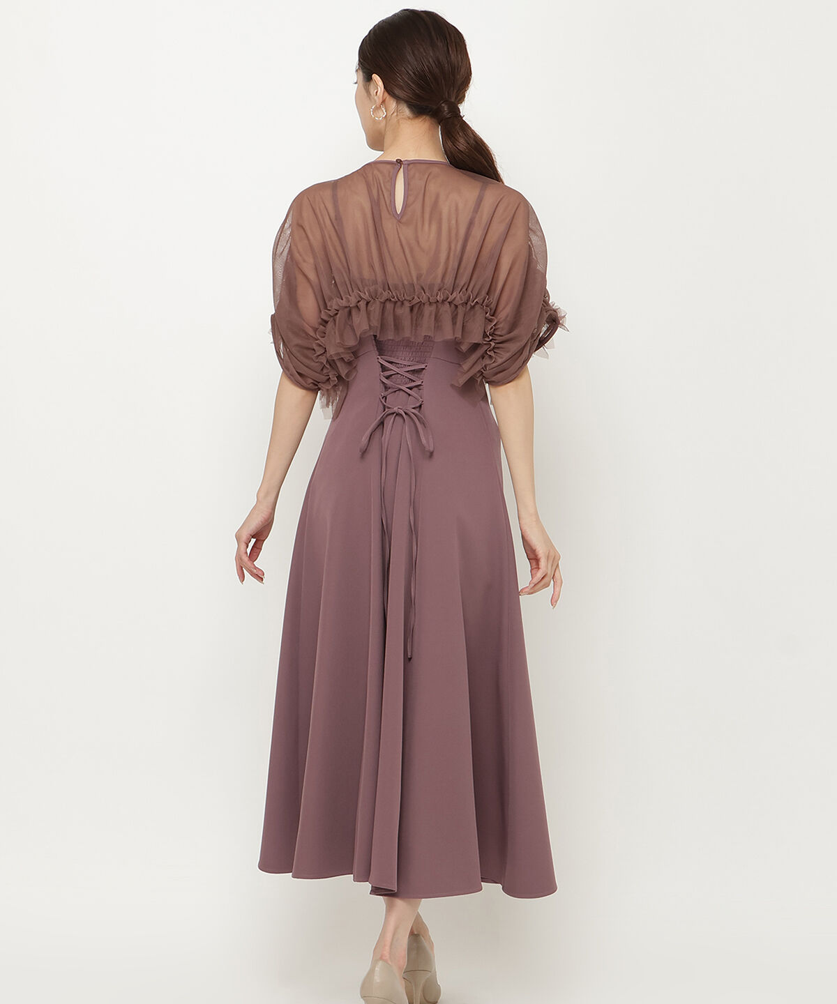 アンドクチュール「チュールフリルフレアドレス」|ドレス|