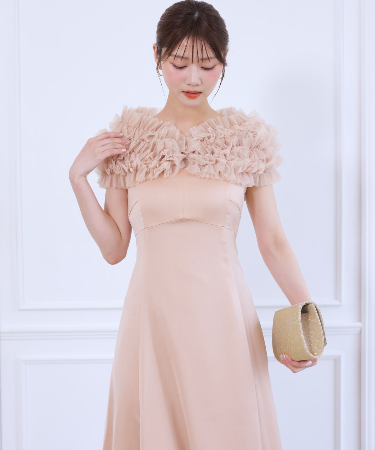 アンドクチュール「チュールケープセットドレス」|ドレス|