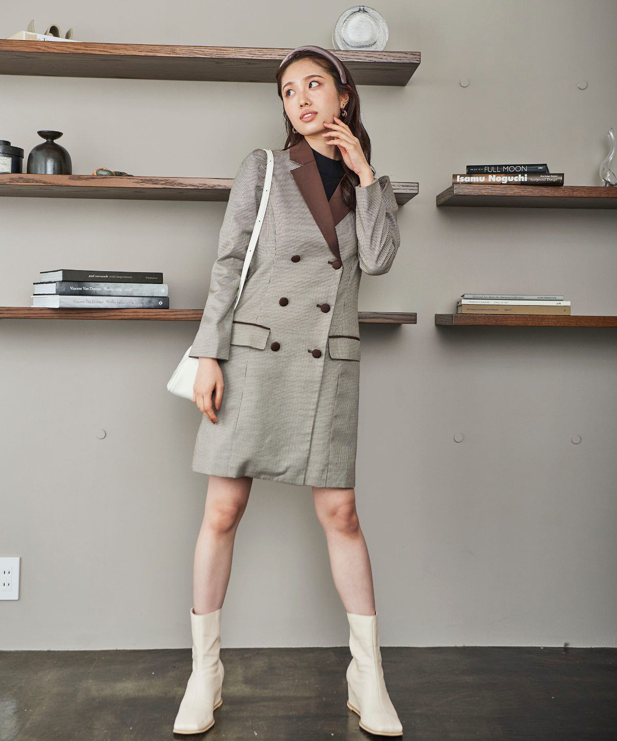 REDYAZEL「ジャケット風配色ミニワンピース」|ワンピース|