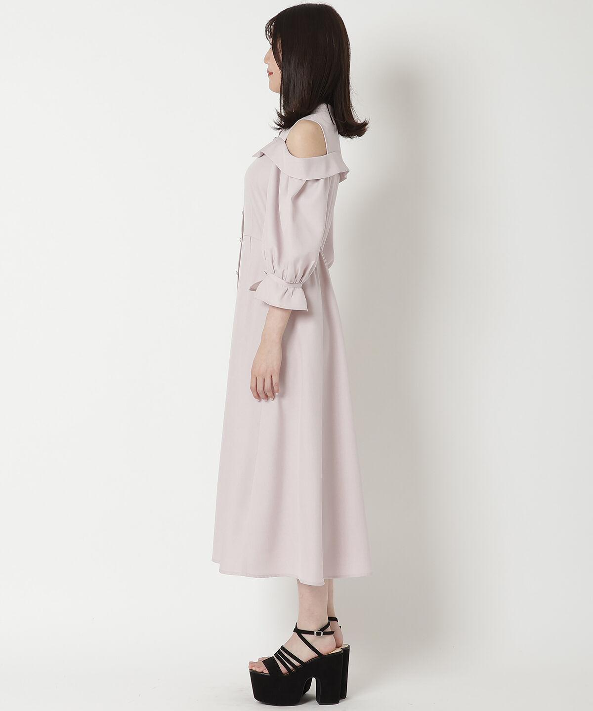 REDYAZEL「肩あきスタンドカラーワンピース」|ワンピース|