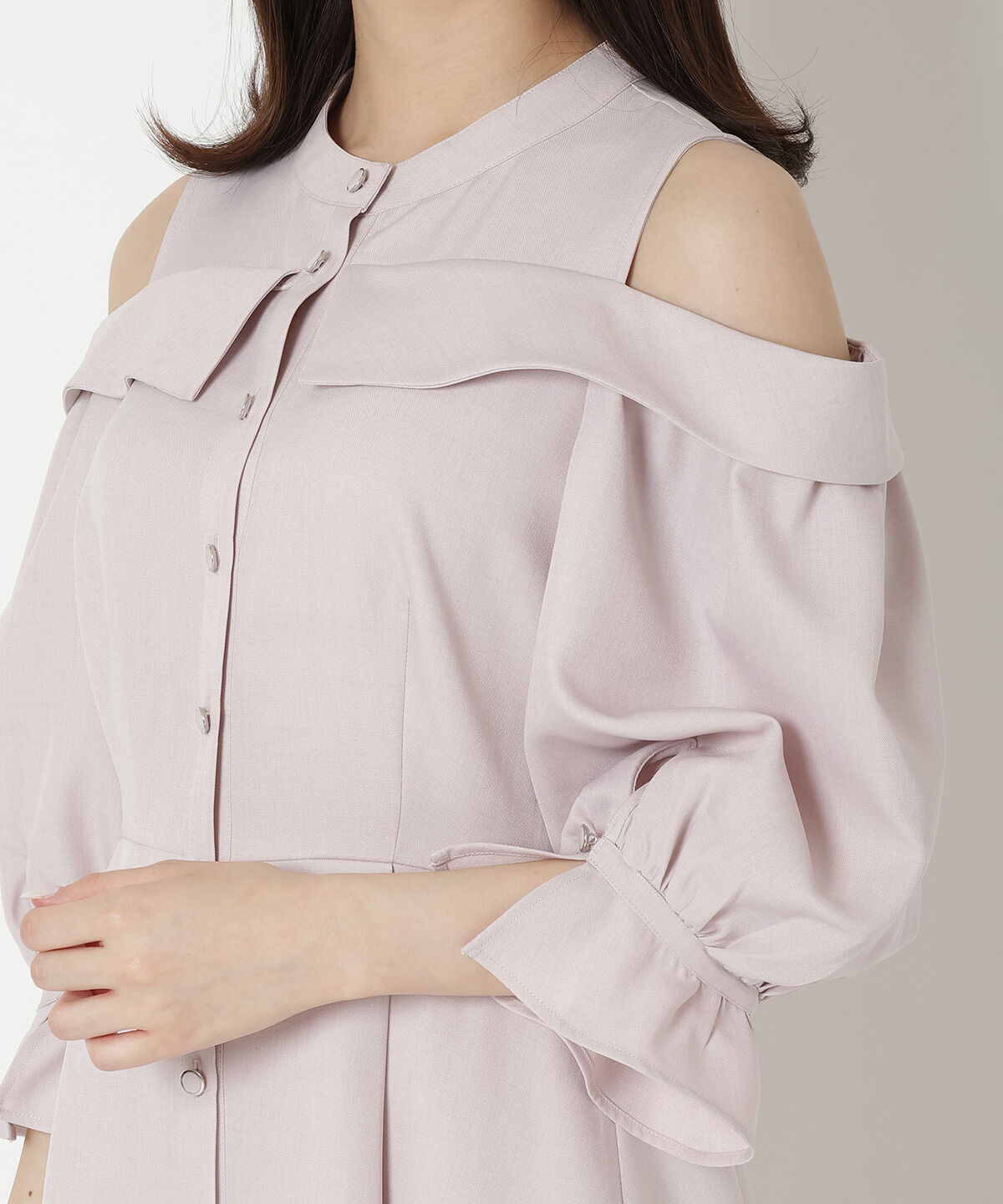 REDYAZEL「肩あきスタンドカラーワンピース」|ワンピース|