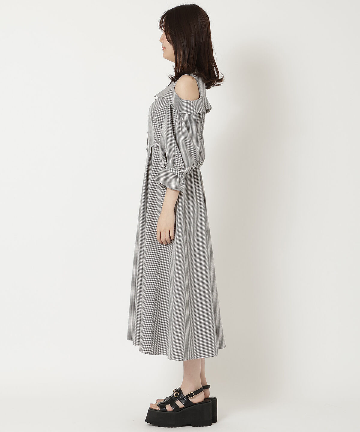 REDYAZEL「肩あきスタンドカラーワンピース」|ワンピース|