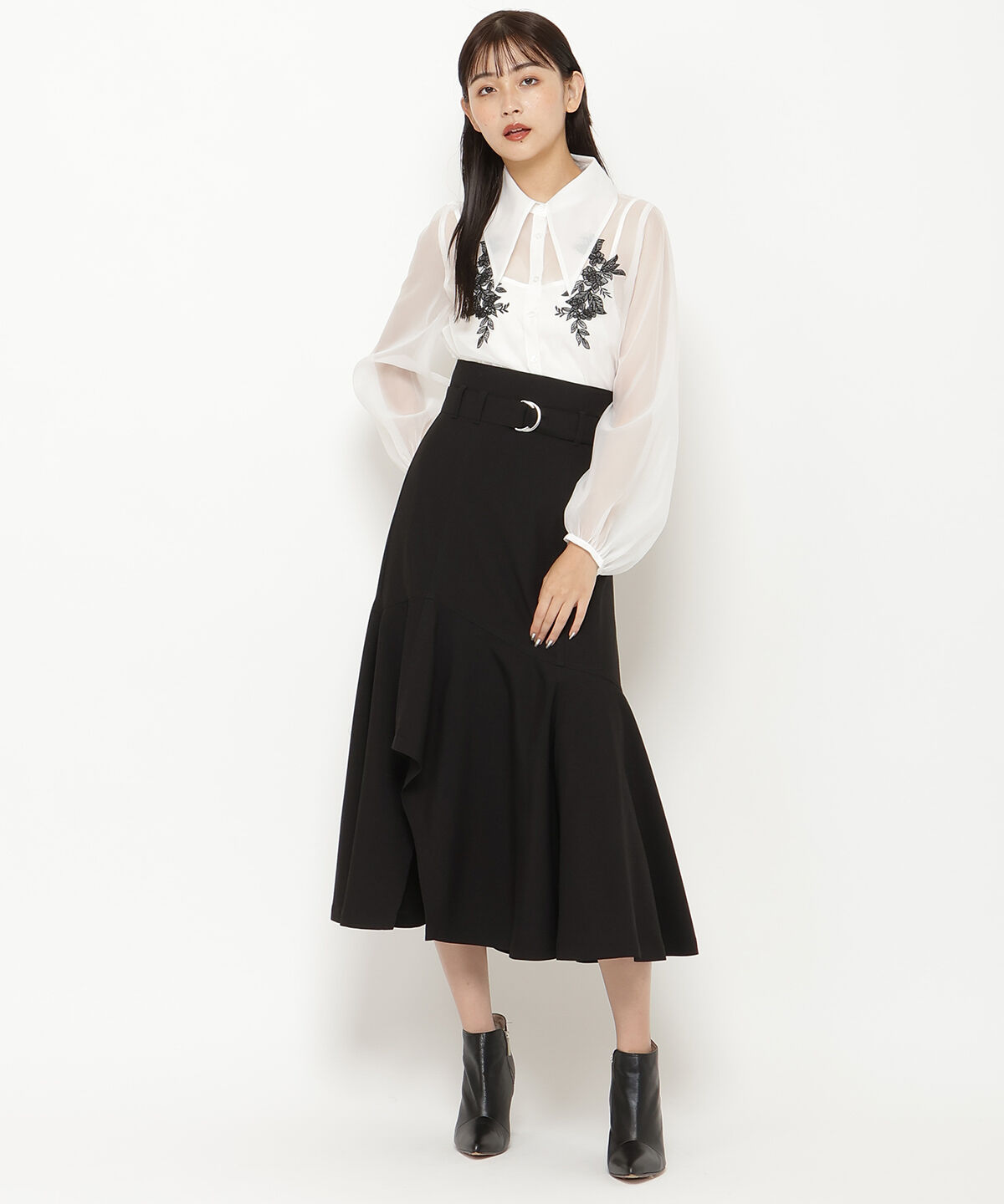 REDYAZEL「エンブロイダリーオーガンジーブラウス」|シャツ・ブラウス|