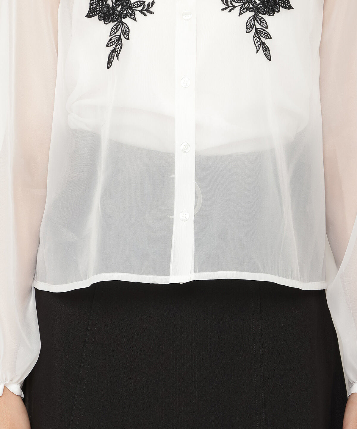 REDYAZEL「エンブロイダリーオーガンジーブラウス」|シャツ・ブラウス|