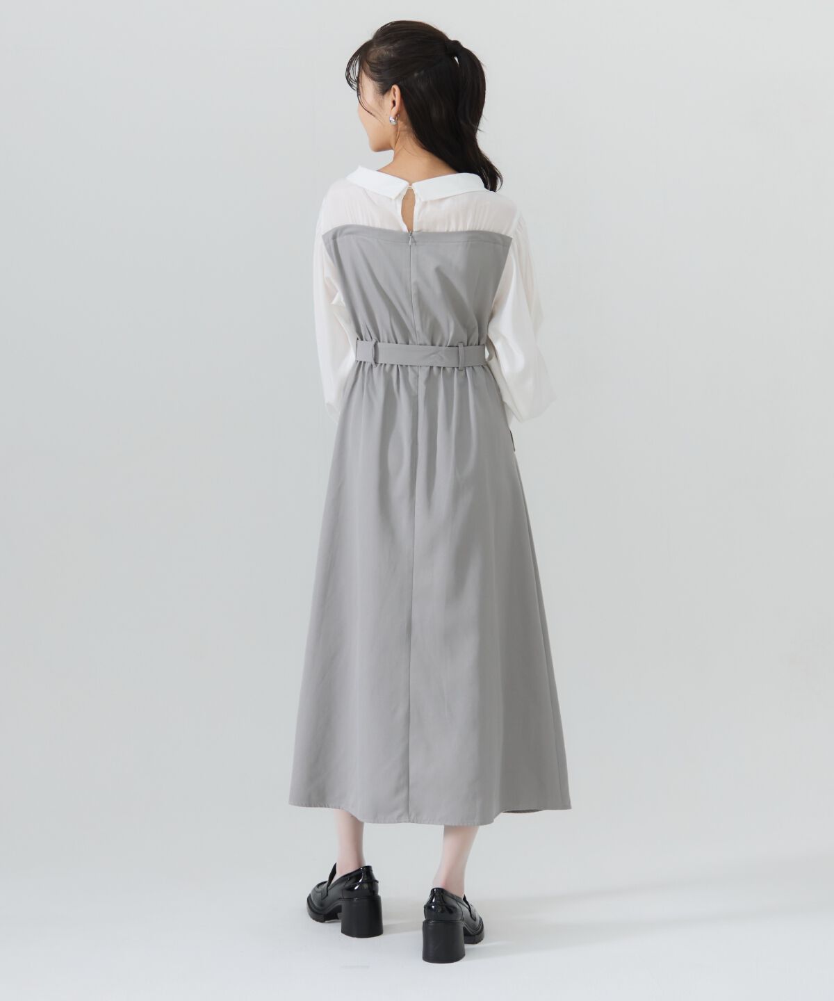 REDYAZEL「シャツレイヤードベアワンピース」|ワンピース|