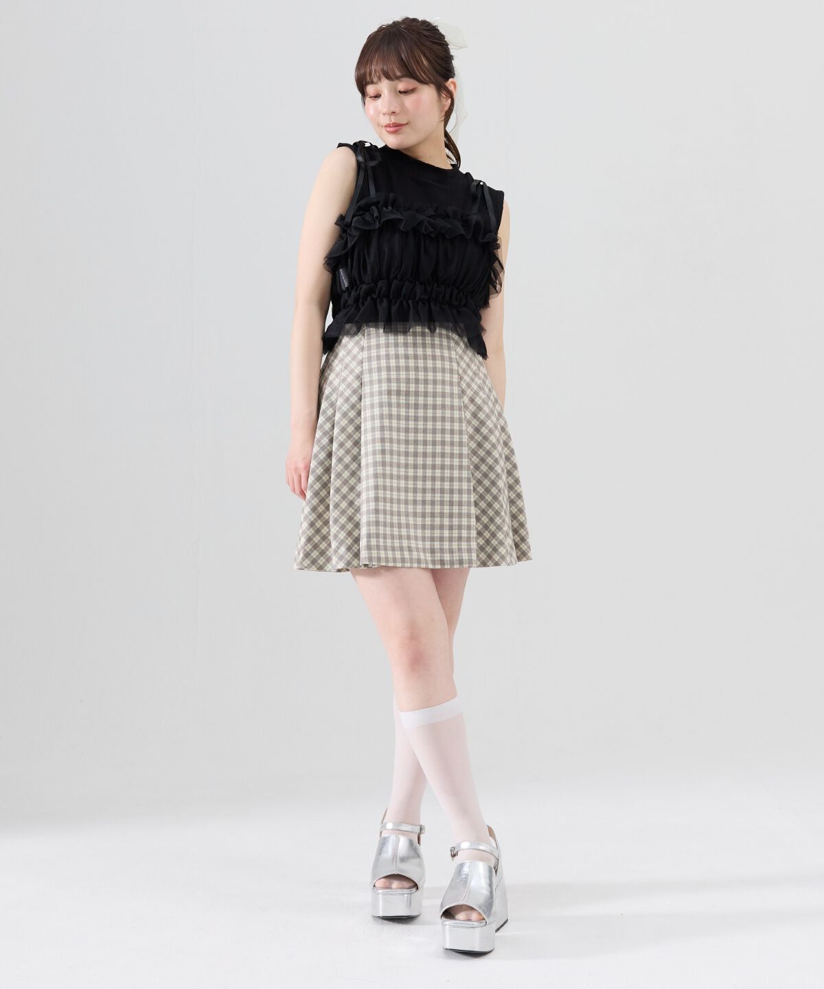 REDYAZEL「チェックプリーツスカート」|フレア|
