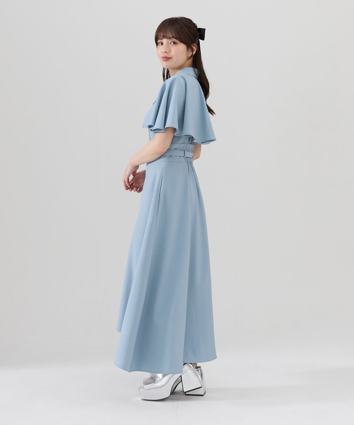 REDYAZEL「ケープデザインフレアワンピース」|ワンピース|