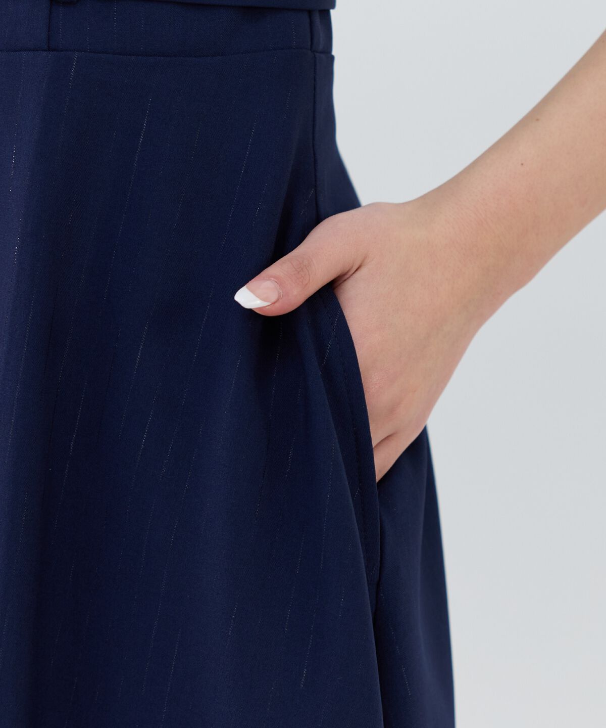 REDYAZEL「シャドーストライプノースリーブシャツワンピース」|ワンピース|