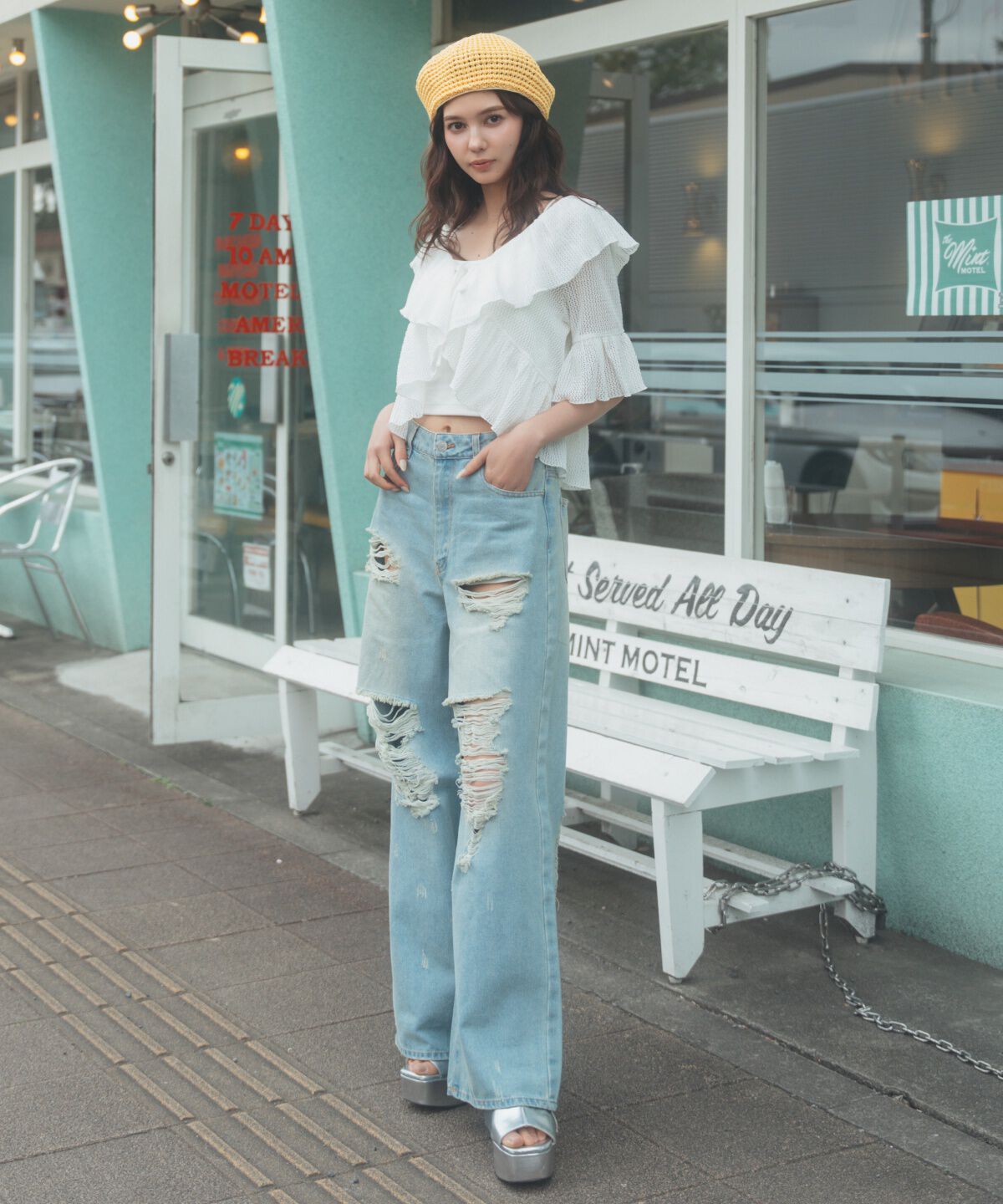 REDYAZEL「ハードダメージデニムパンツ」|デニム|