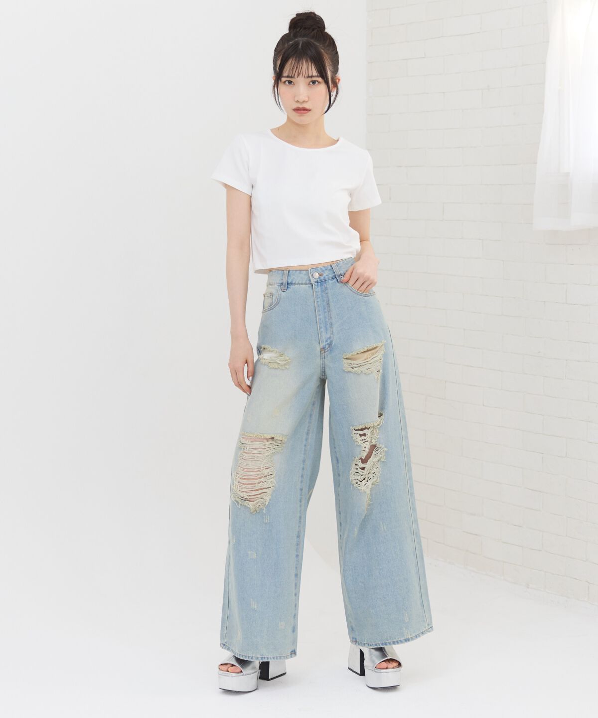 REDYAZEL「ハードダメージデニムパンツ」|デニム|