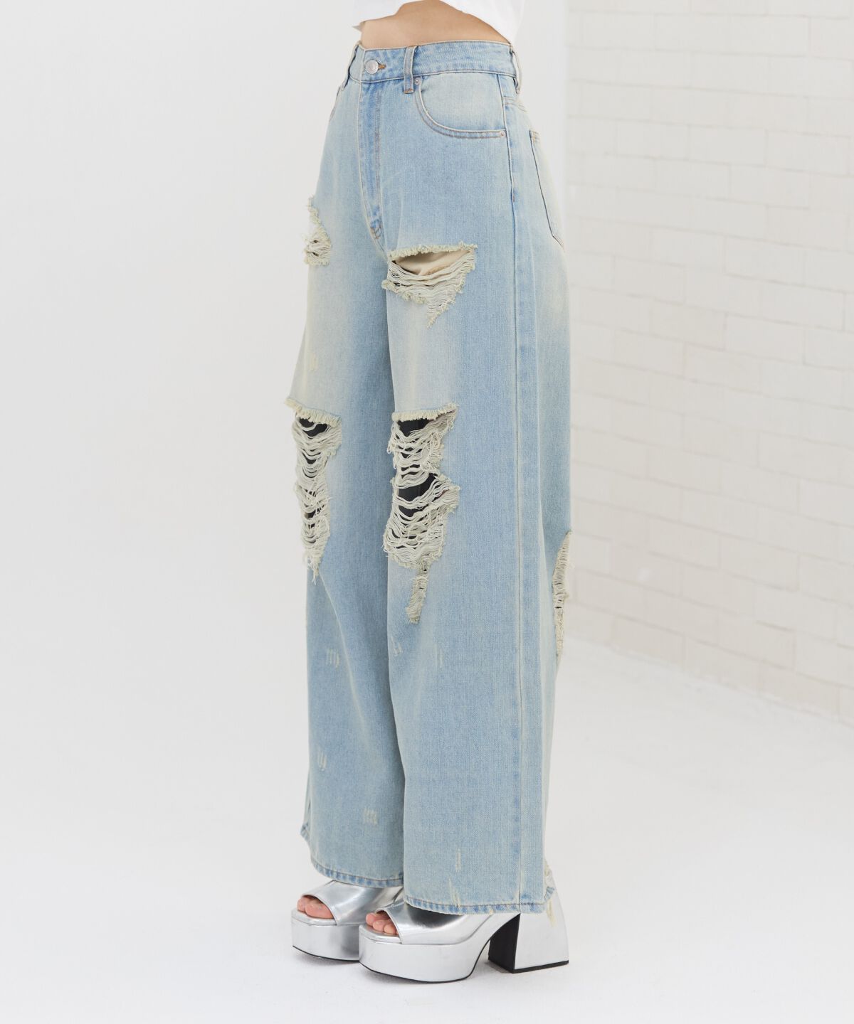 REDYAZEL「ハードダメージデニムパンツ」|デニム|