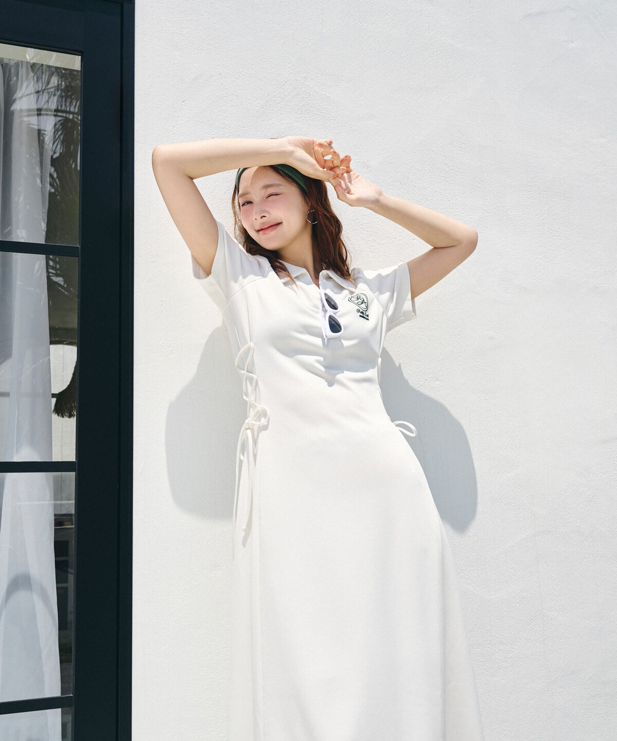 REDYAZEL「エンブレムサイドレースアップロングワンピース」|ワンピース|