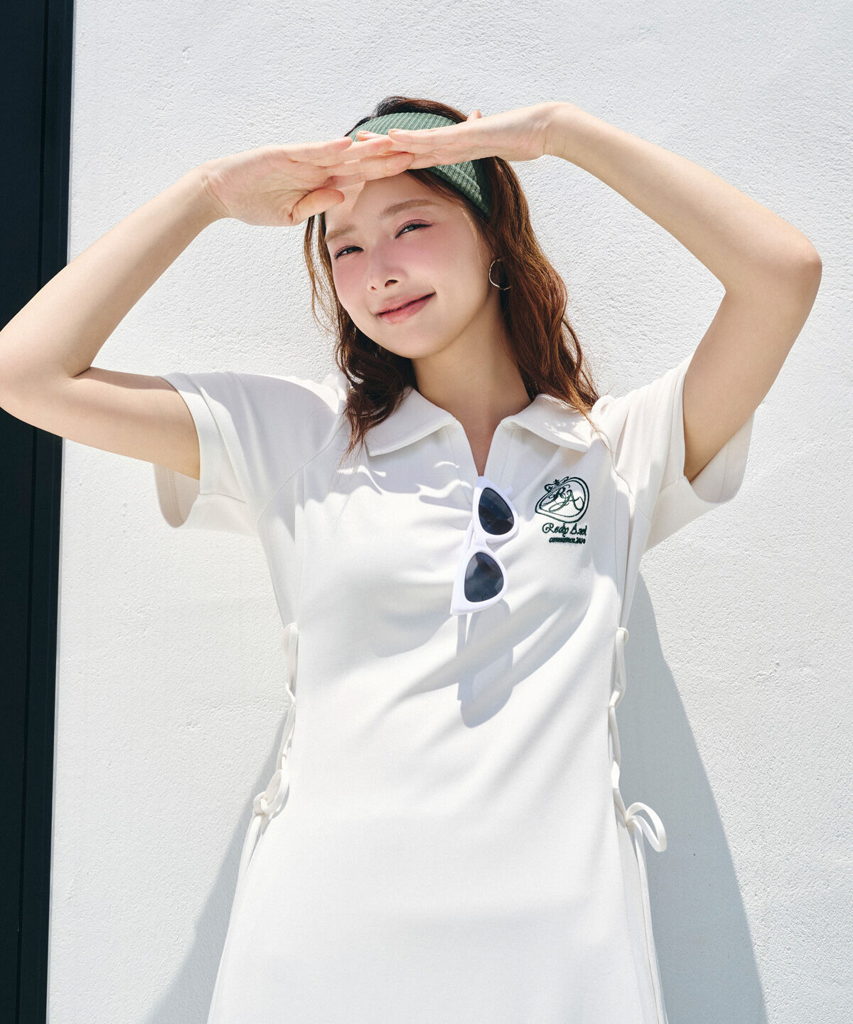 REDYAZEL「エンブレムサイドレースアップロングワンピース」|ワンピース|