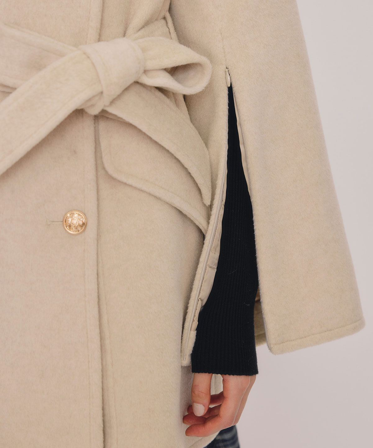 REDYAZEL「2WAYベルスリーブミドルコート」|ステンカラーコート|