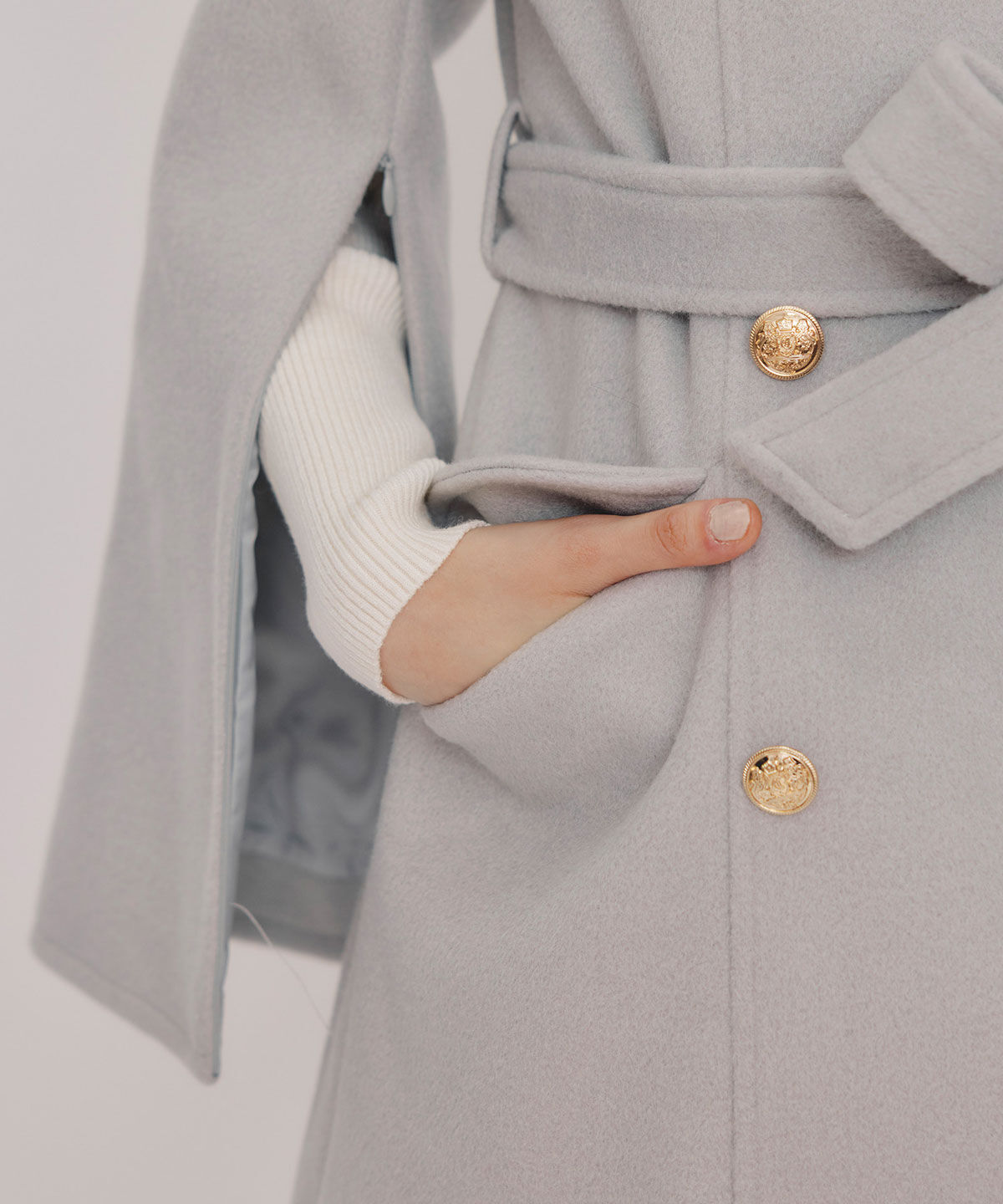 REDYAZEL「2WAYベルスリーブミドルコート」|ステンカラーコート|