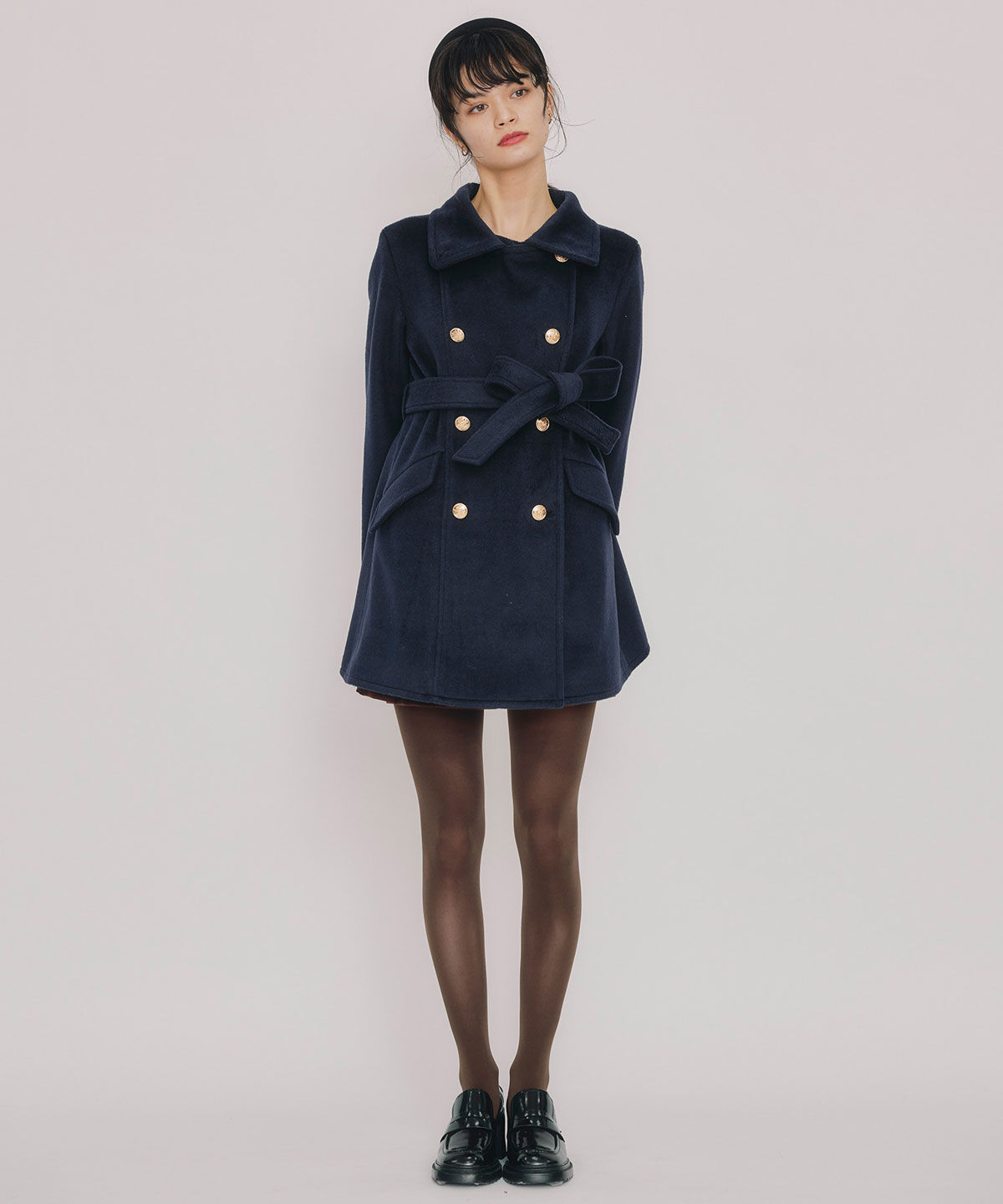 REDYAZEL「2WAYベルスリーブミドルコート」|ステンカラーコート|