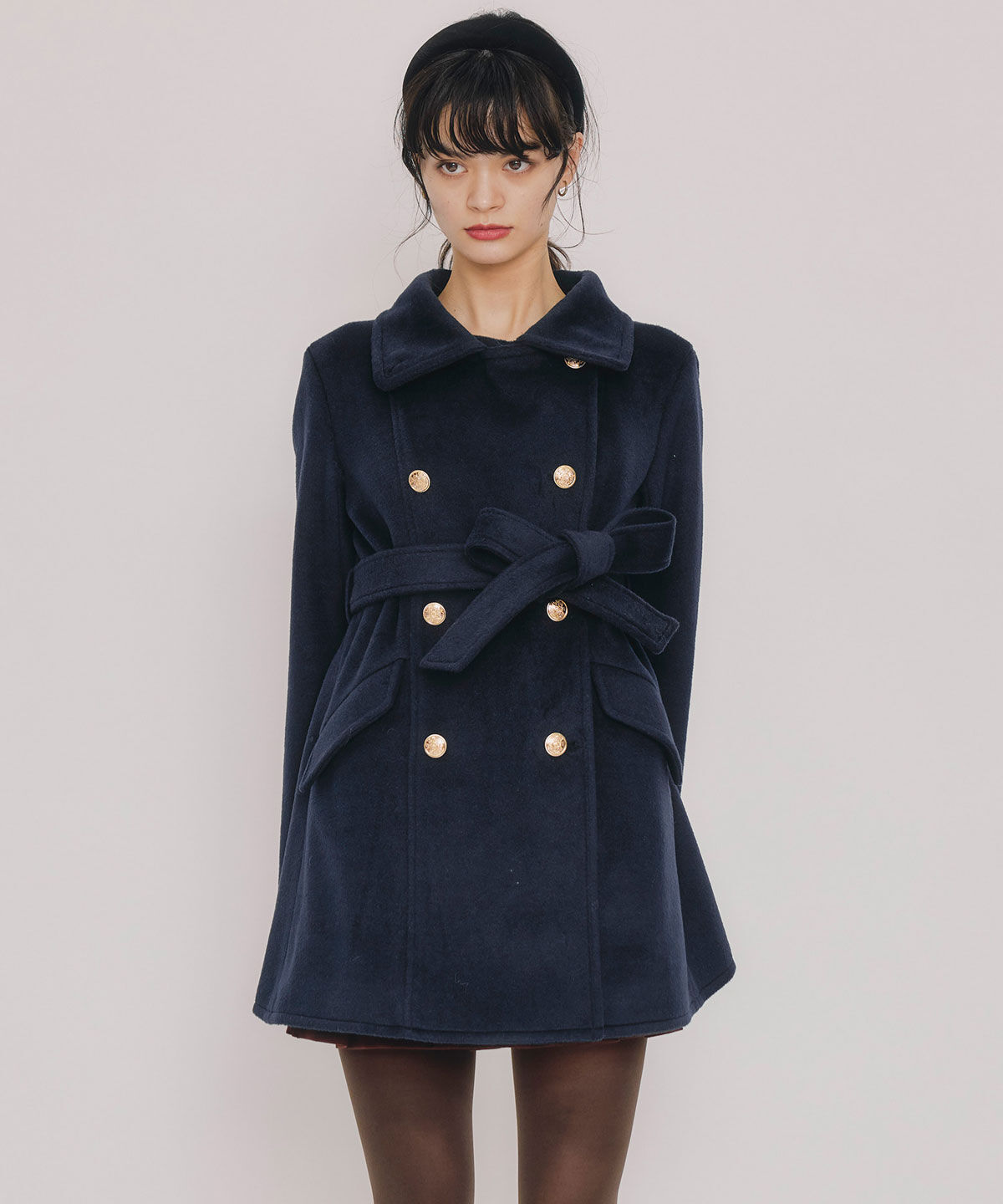 REDYAZEL「2WAYベルスリーブミドルコート」|ステンカラーコート|