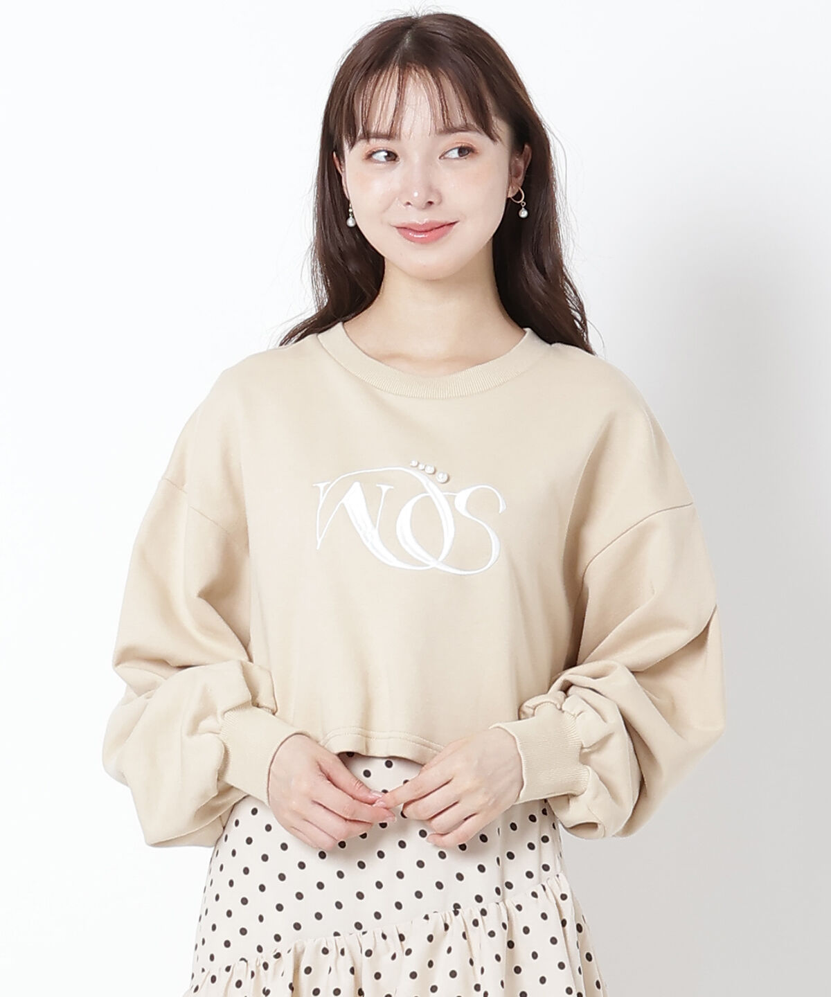 WILLSELECTION「刺繍ロゴ裏毛ミニプルオーバー」|Tシャツ・カットソー|ベージュ