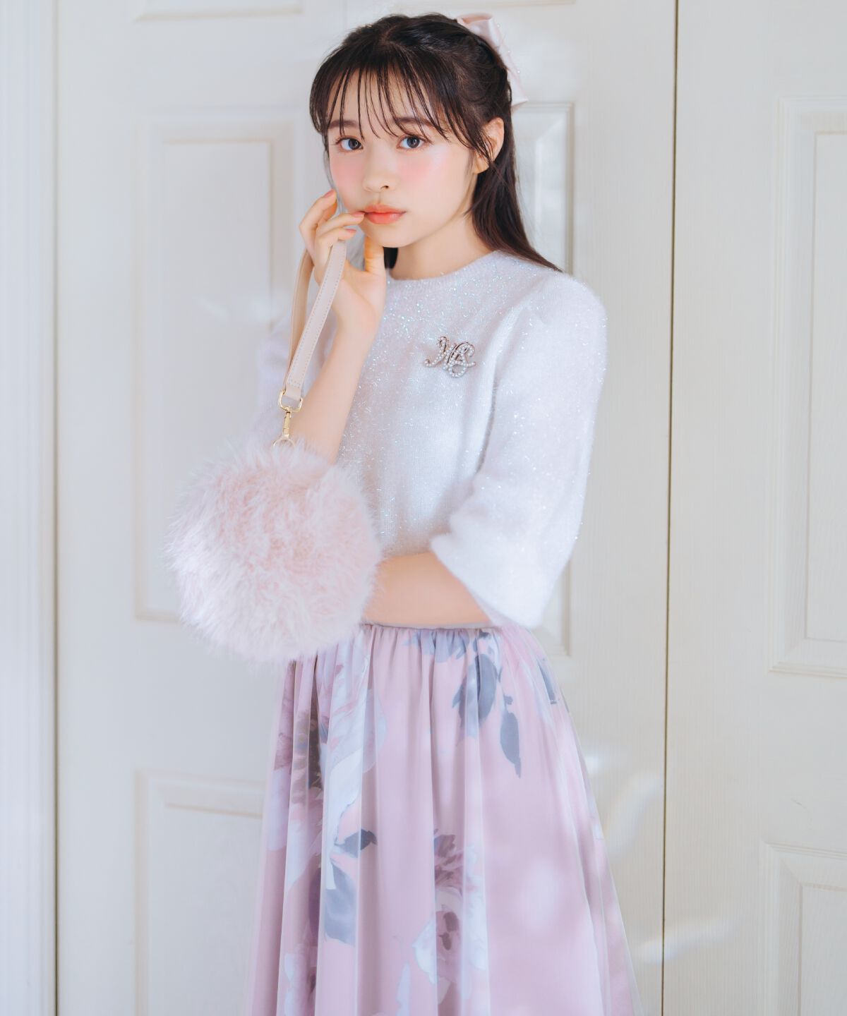 WILLSELECTION「ビッグフラワーチュールレイヤードスカート」|フレア|