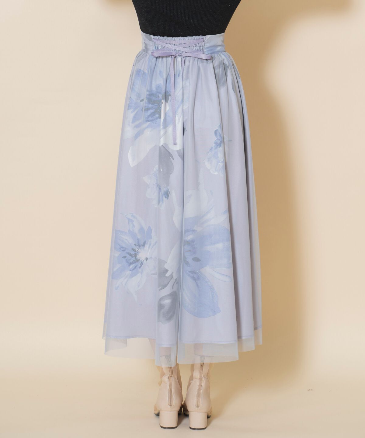 WILLSELECTION「ビッグフラワーチュールレイヤードスカート」|フレア|