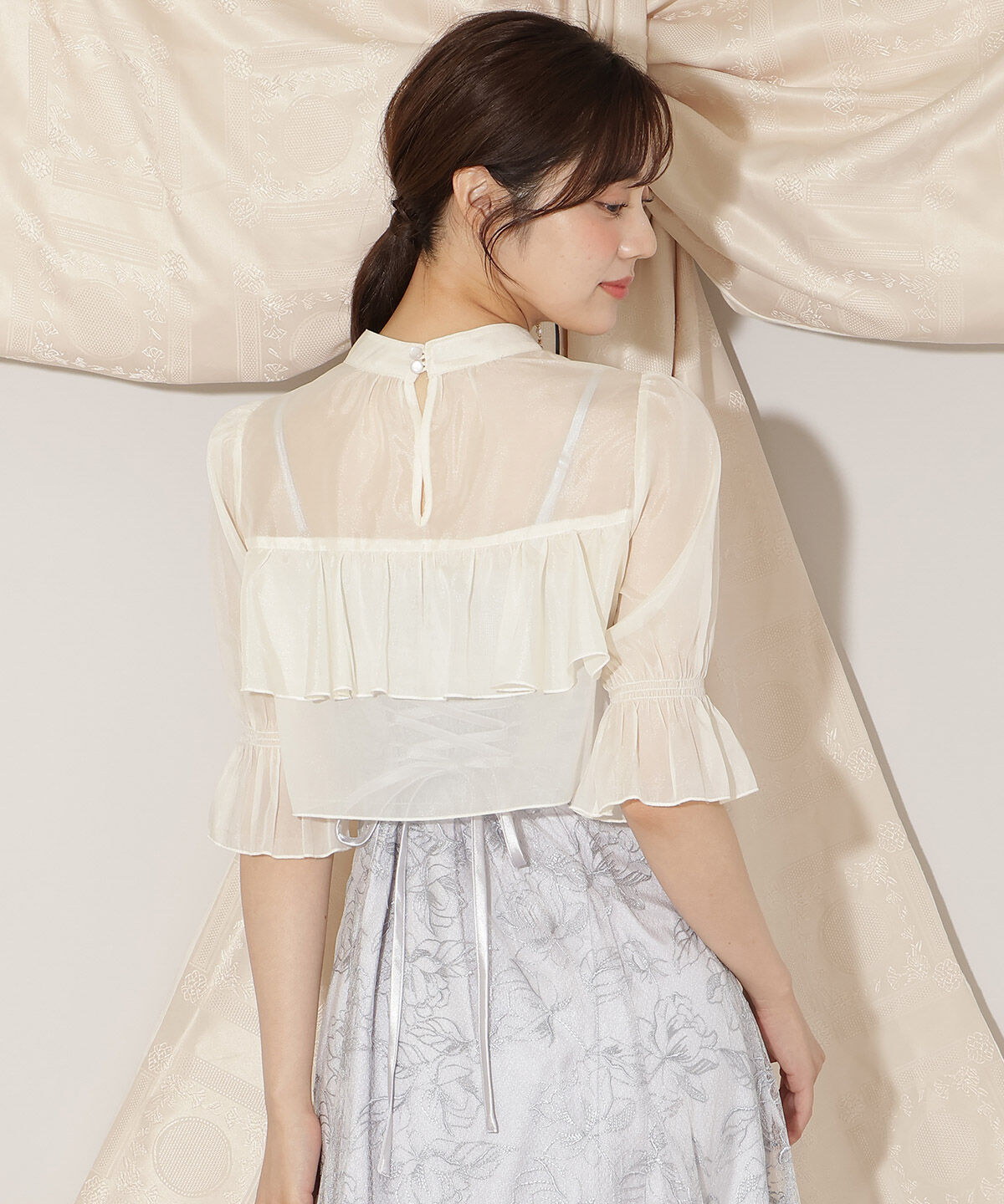 WILLSELECTION「フリル切り替えシフォンブラウス」|シャツ・ブラウス|