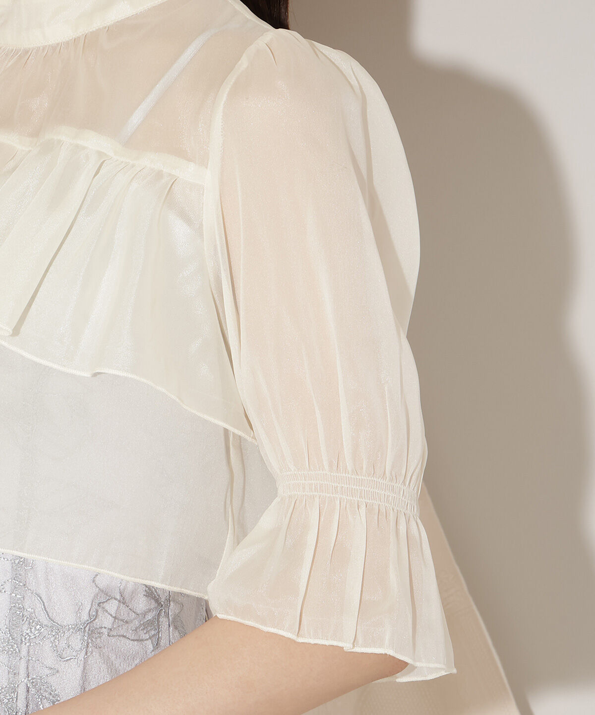 WILLSELECTION「フリル切り替えシフォンブラウス」|シャツ・ブラウス|