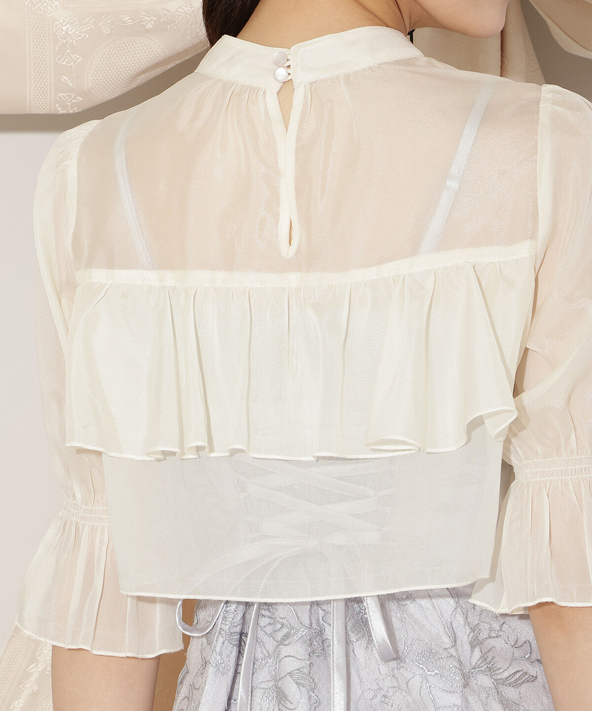 WILLSELECTION「フリル切り替えシフォンブラウス」|シャツ・ブラウス|