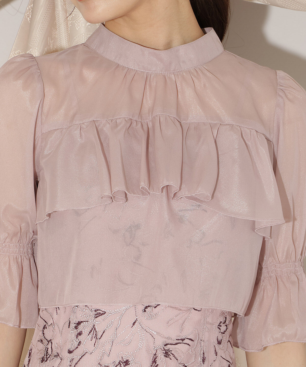 WILLSELECTION「フリル切り替えシフォンブラウス」|シャツ・ブラウス|