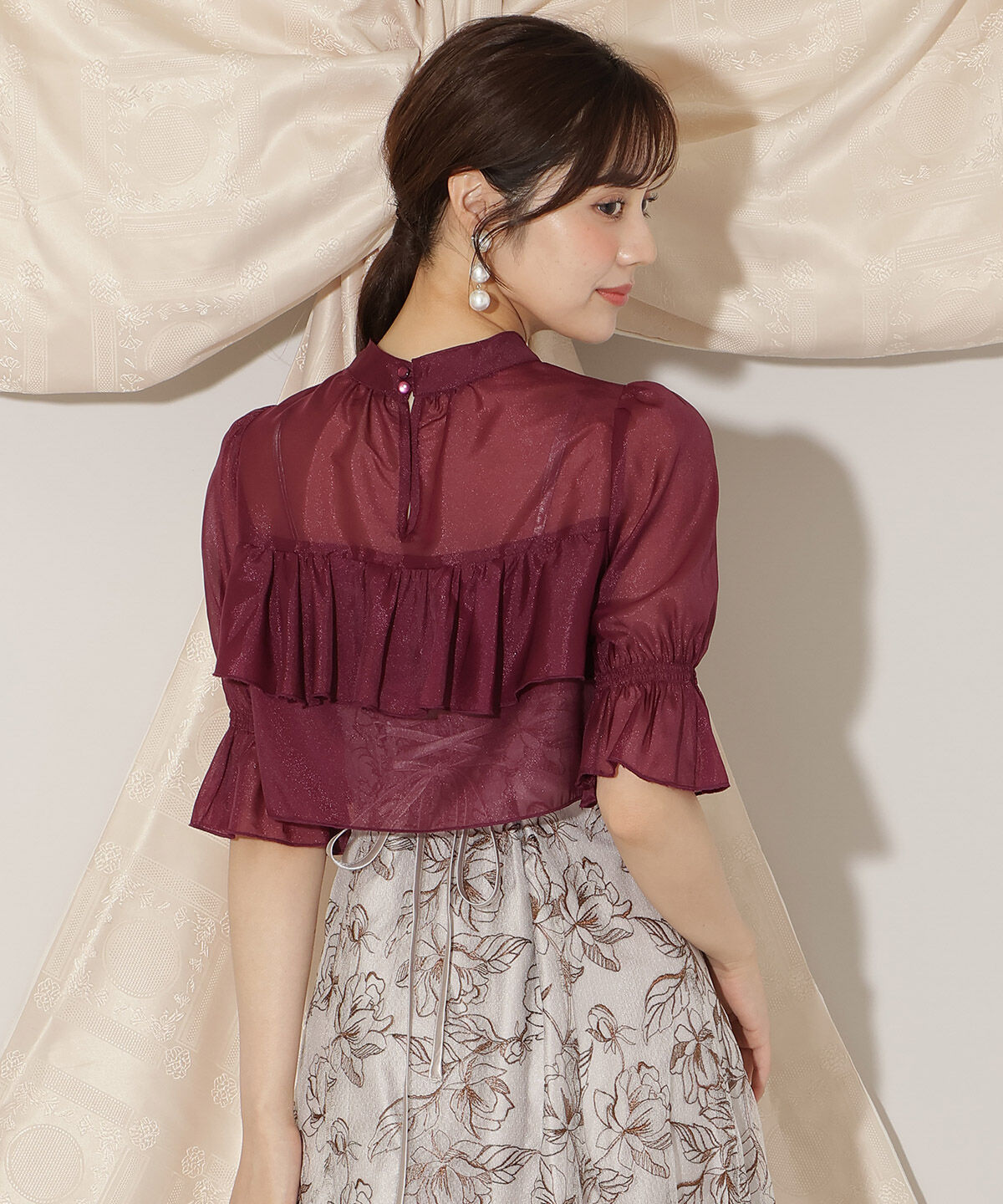 WILLSELECTION「フリル切り替えシフォンブラウス」|シャツ・ブラウス|