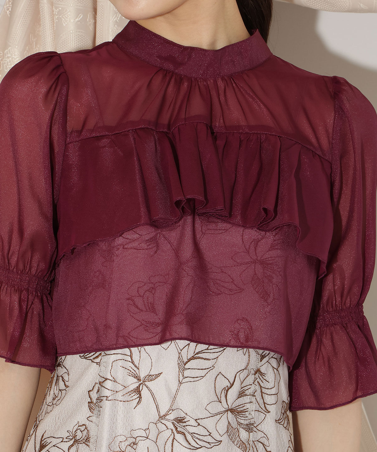 WILLSELECTION「フリル切り替えシフォンブラウス」|シャツ・ブラウス|