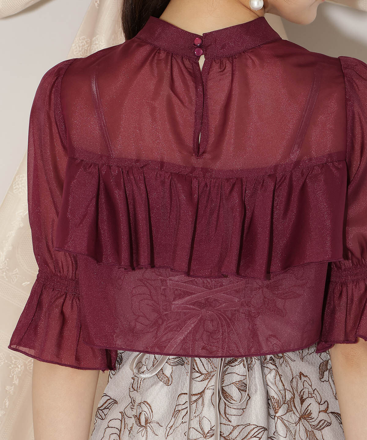 WILLSELECTION「フリル切り替えシフォンブラウス」|シャツ・ブラウス|