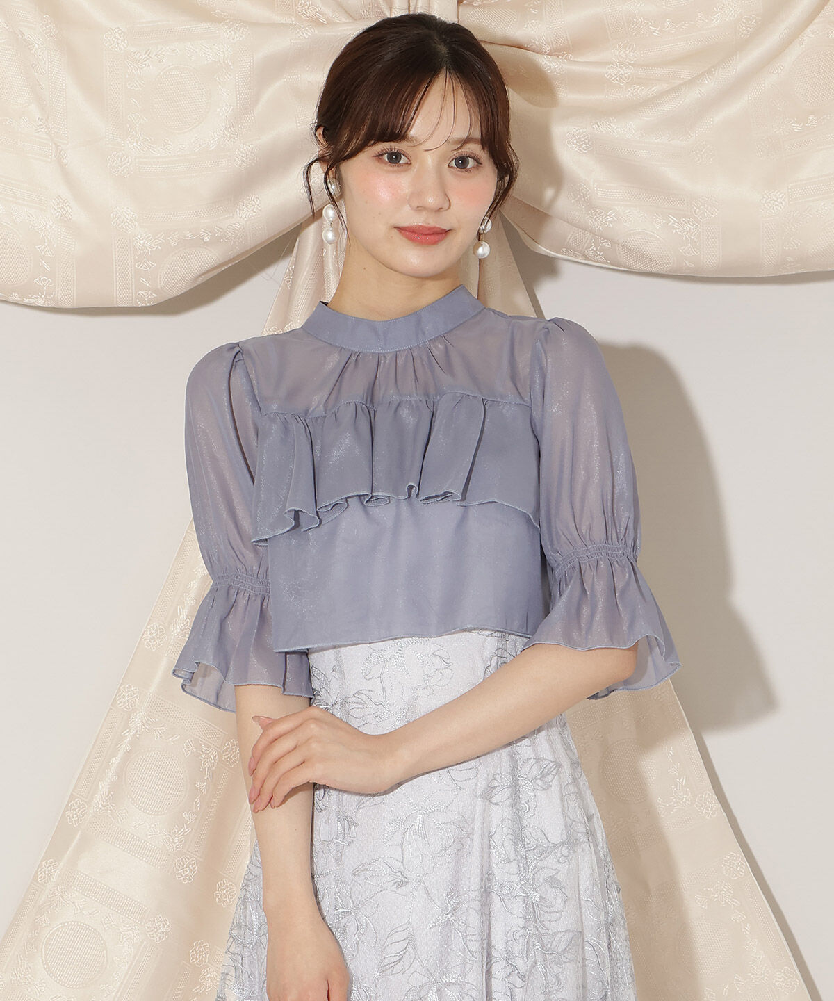 WILLSELECTION「フリル切り替えシフォンブラウス」|シャツ・ブラウス|