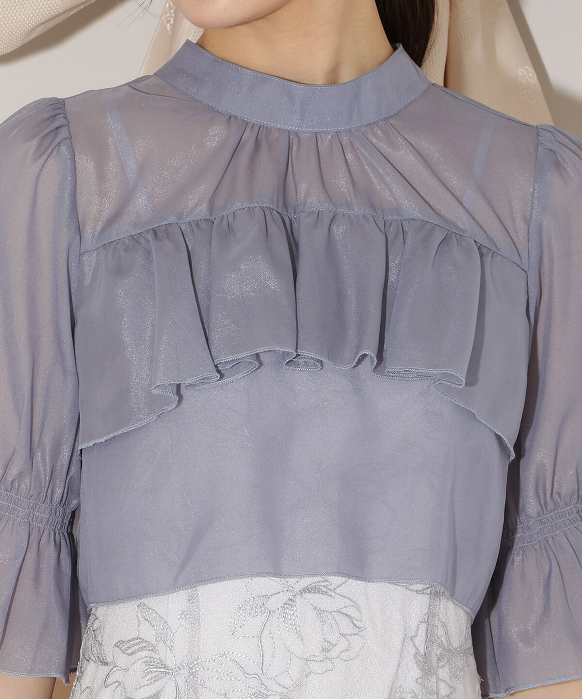 WILLSELECTION「フリル切り替えシフォンブラウス」|シャツ・ブラウス|