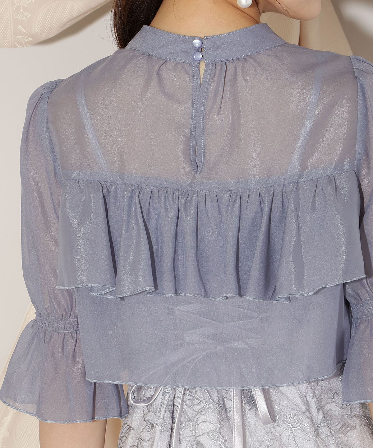 WILLSELECTION「フリル切り替えシフォンブラウス」|シャツ・ブラウス|