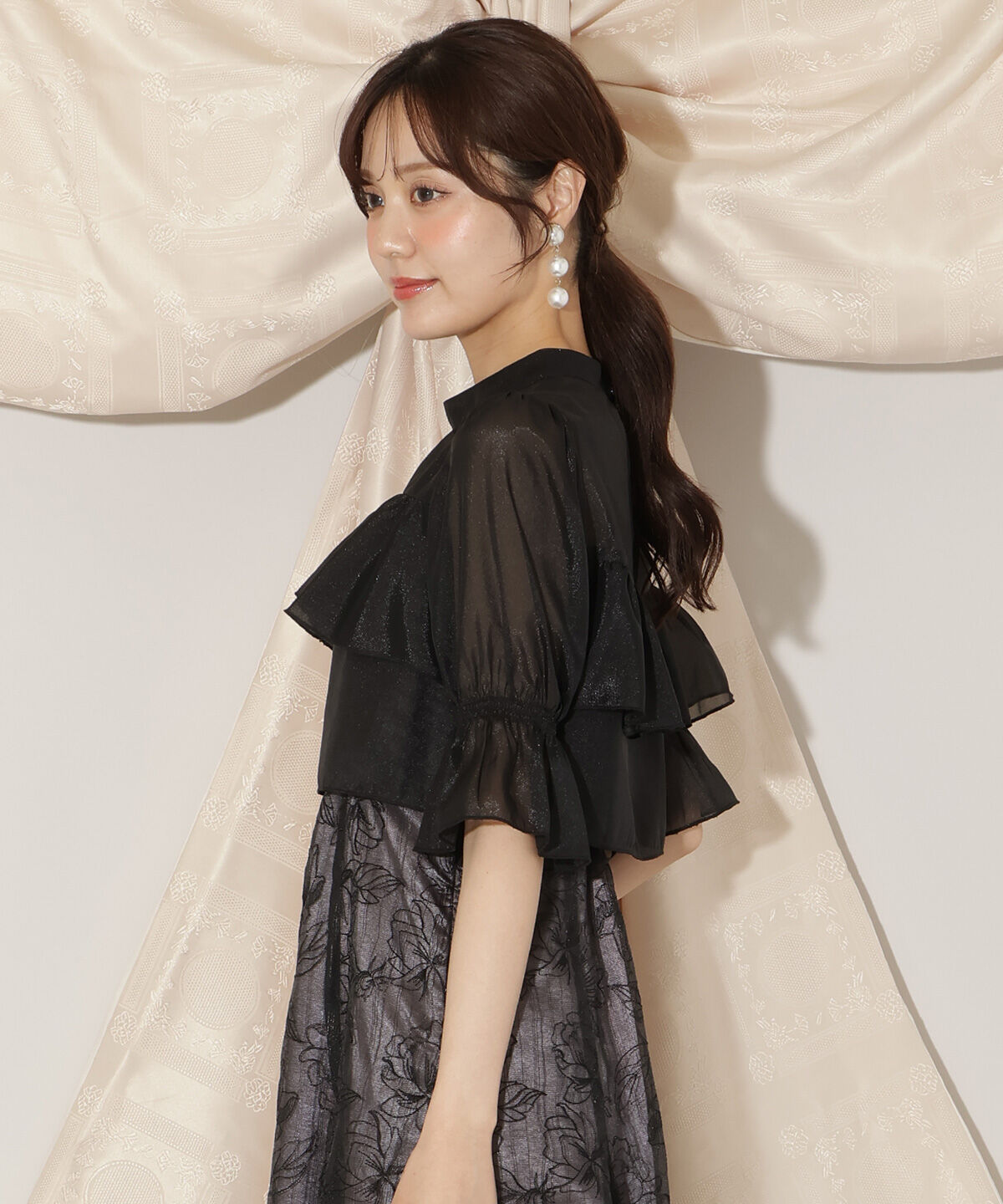 WILLSELECTION「フリル切り替えシフォンブラウス」|シャツ・ブラウス|