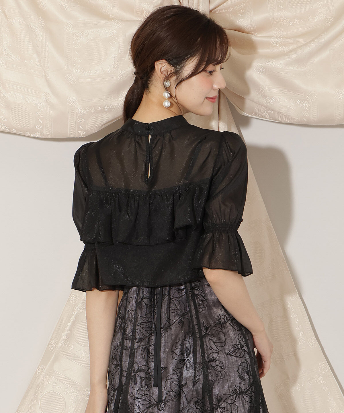 WILLSELECTION「フリル切り替えシフォンブラウス」|シャツ・ブラウス|