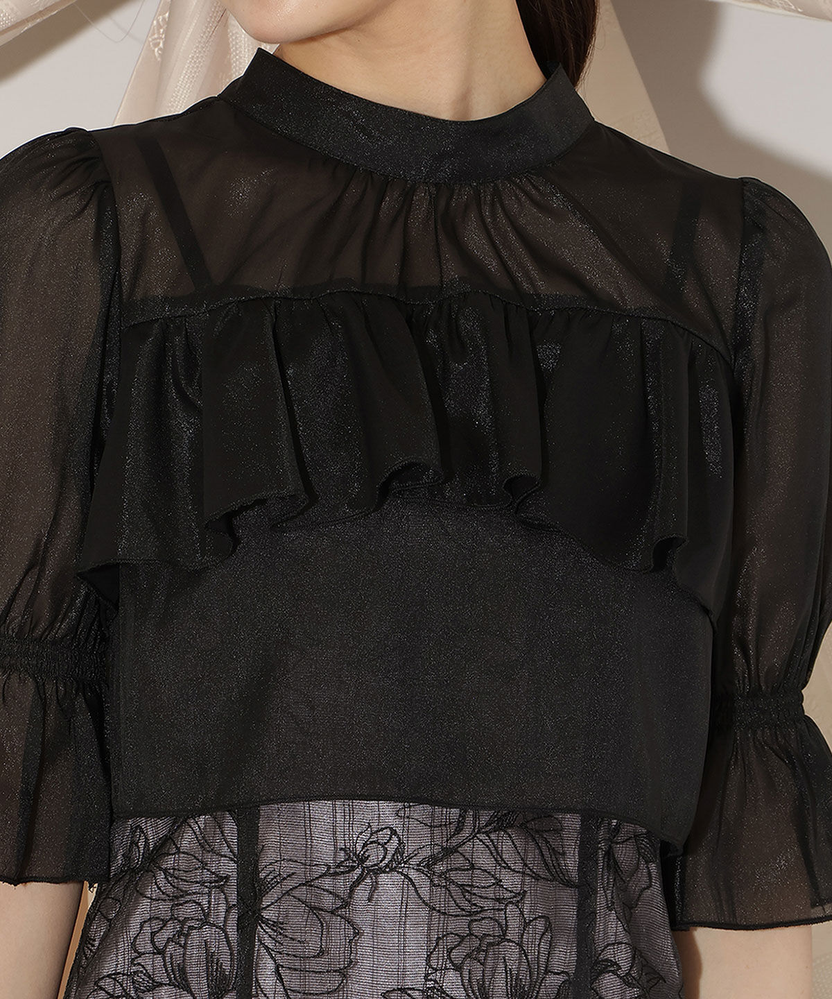 WILLSELECTION「フリル切り替えシフォンブラウス」|シャツ・ブラウス|