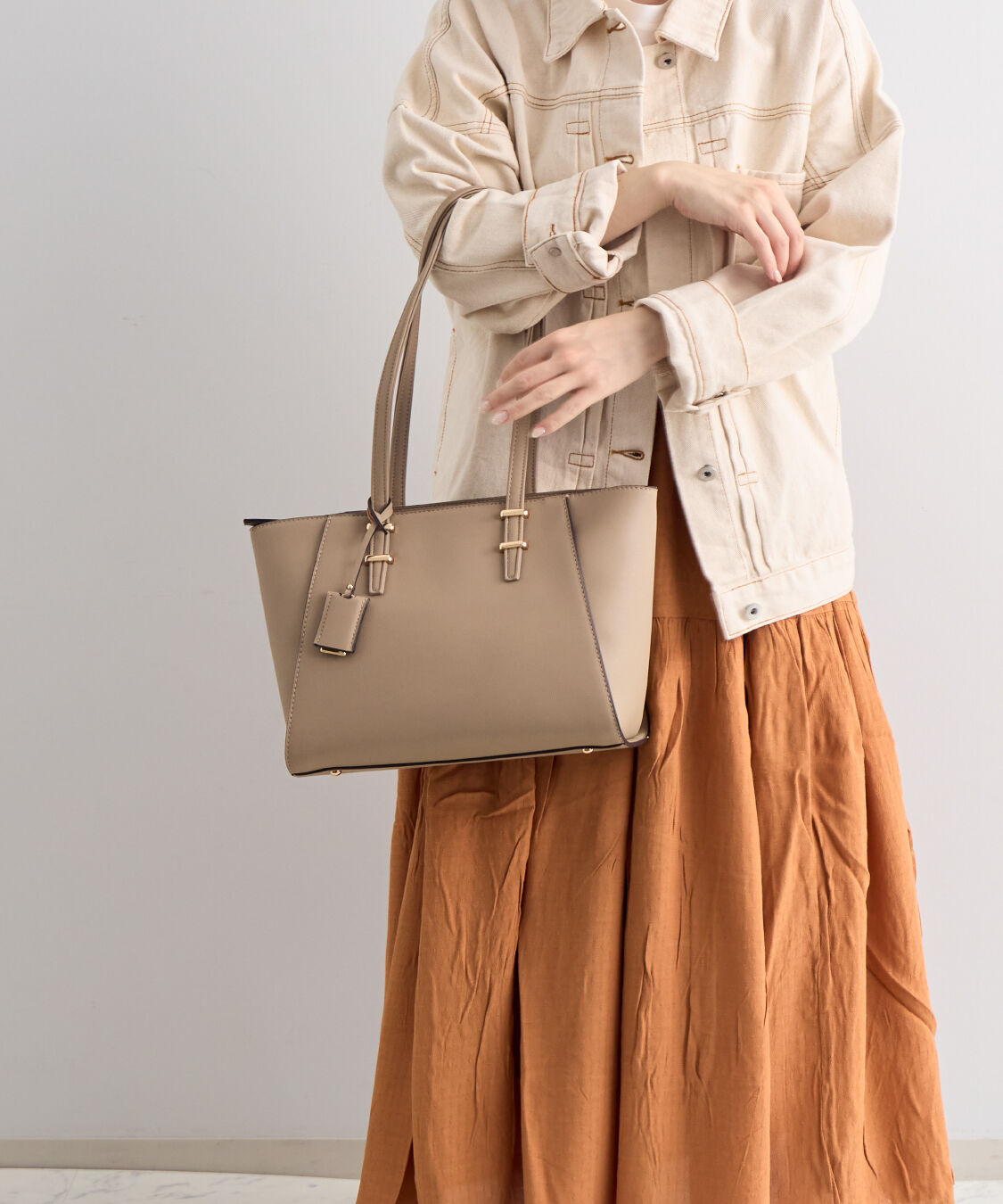 Jewelna Rose「Jewelna Rose バベット ロングハンドル トートバッグ 16187」|トートバッグ|ライトベージュ