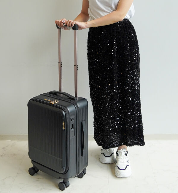 Jewelna Rose「Jewelna Rose エルダートローリー カップホルダー付 機内持ち込みサイズ 34/41リットル 05401」|キャリーケース|ブラック