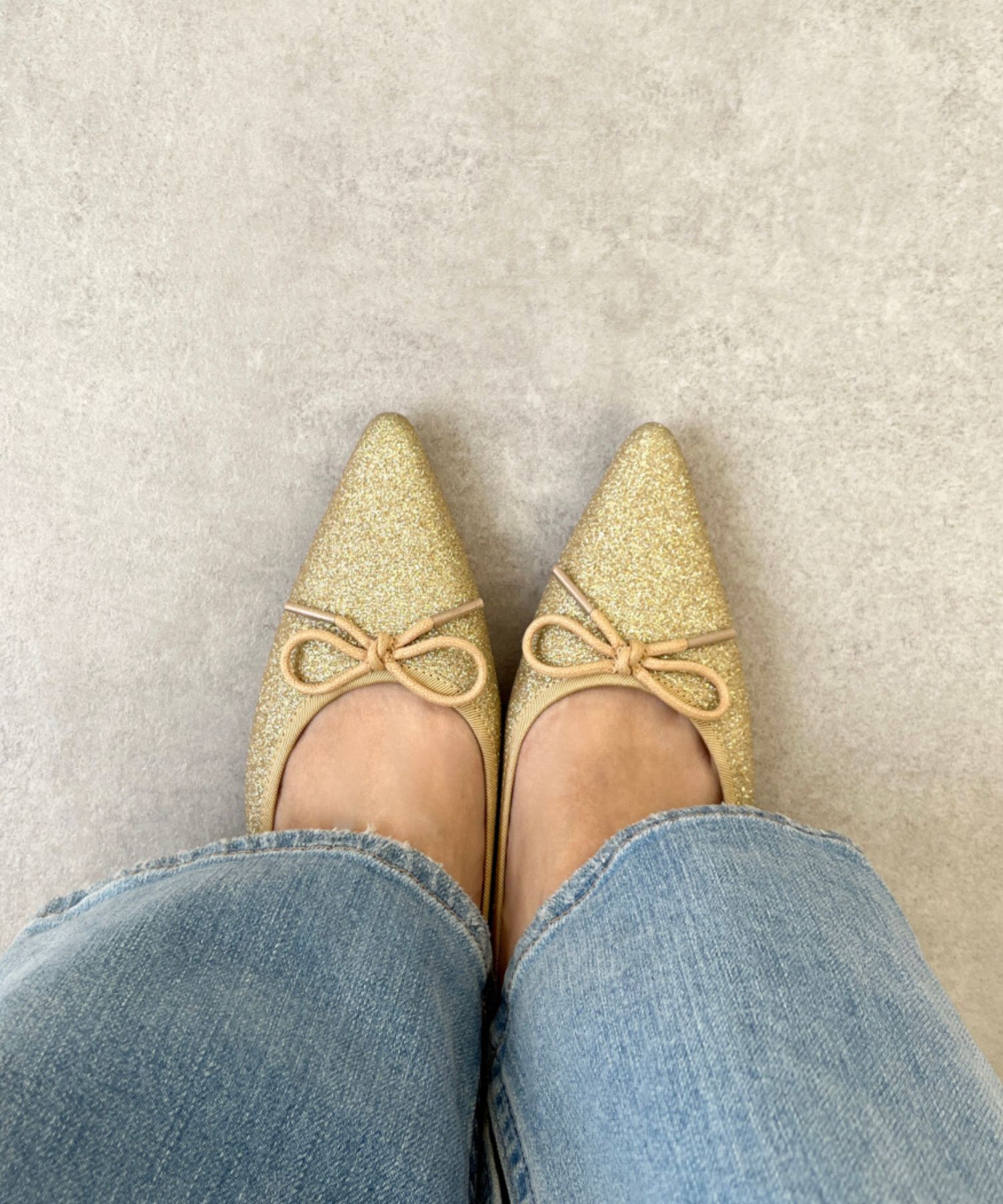 ORiental TRaffic「ポインテッドトゥグリッターバレエシューズ/41115」|パンプス|