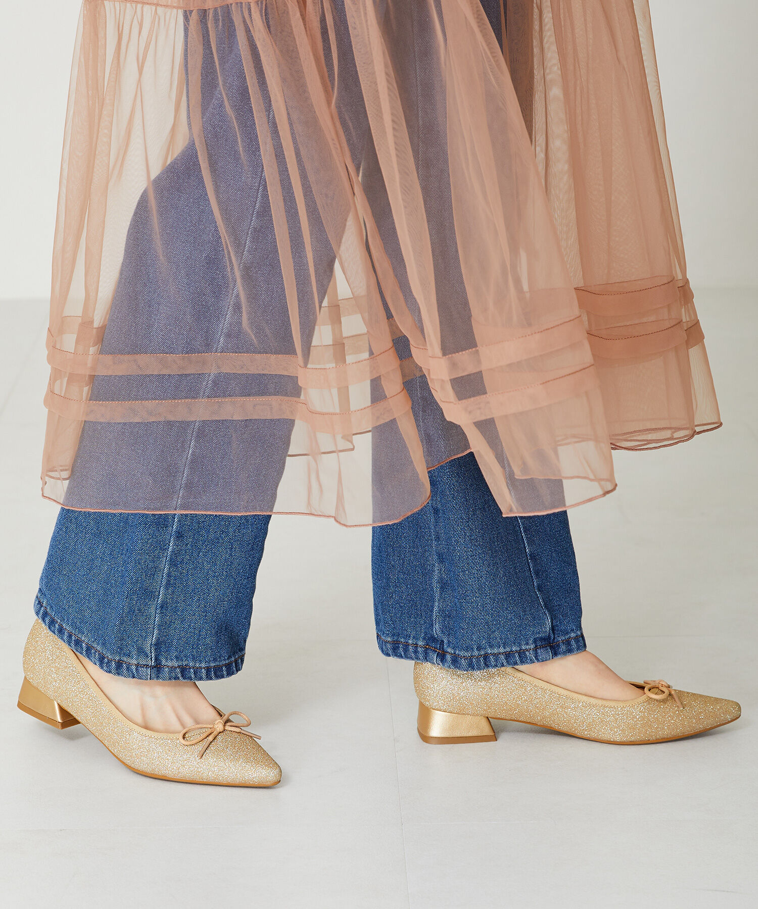 ORiental TRaffic「ポインテッドトゥグリッターバレエシューズ/41115」|パンプス|