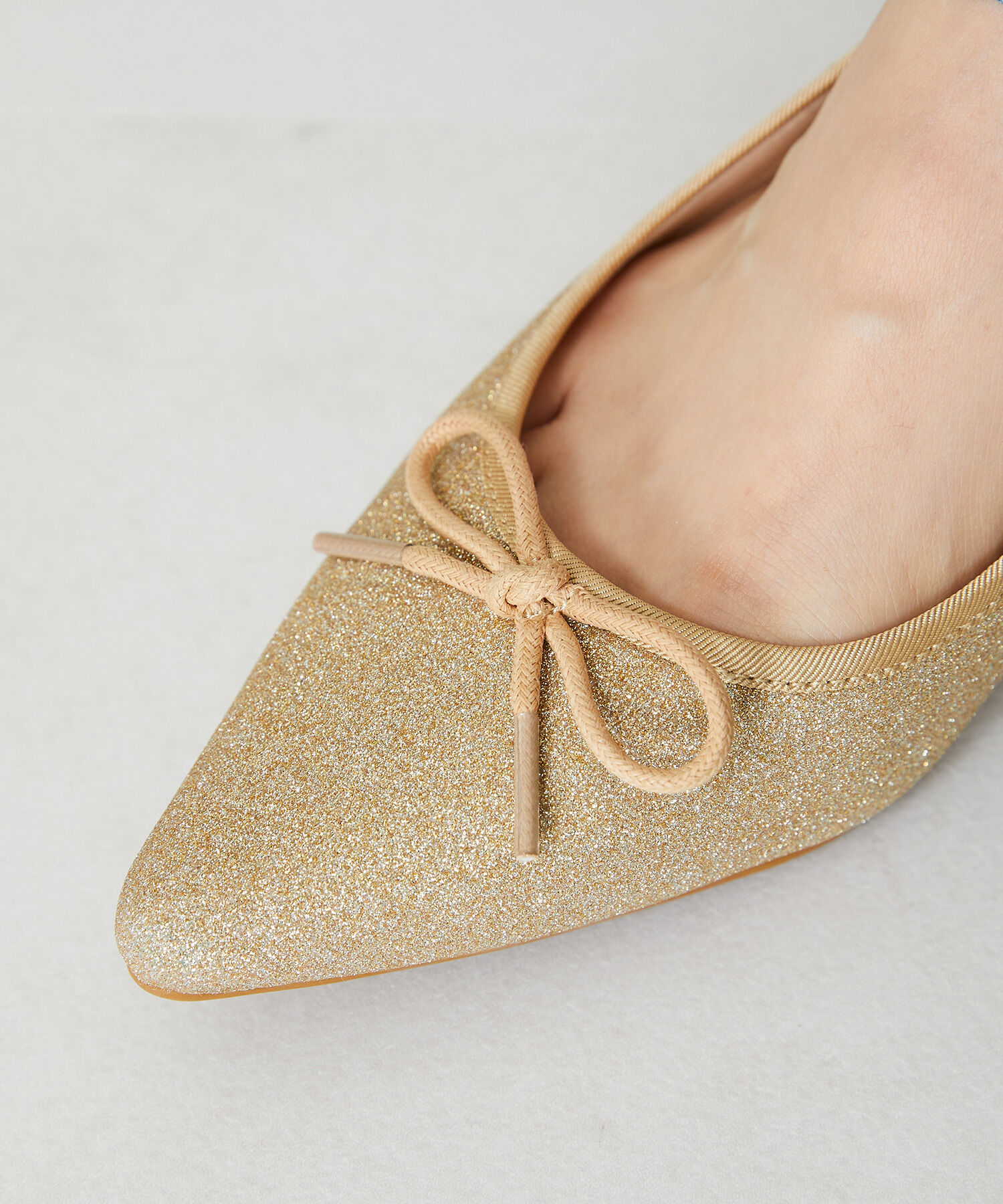 ORiental TRaffic「ポインテッドトゥグリッターバレエシューズ/41115」|パンプス|